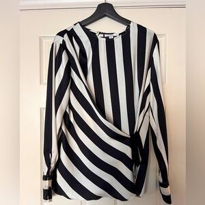 Topshop Wrap Striped Blouse